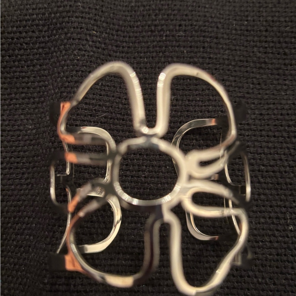 Silver Floral Openwork Ring